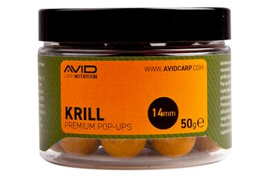 Avid Plovoucí boilie Premium Pop-Ups Krill 14mm 50g