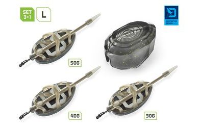 Delphin Sada krmítek s formičkou Method QUIX Reaxe 3+1 L 30g, 40g, 50g