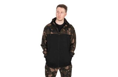 Fox Mikina LW BLack / Camo Split Zip Hoody
