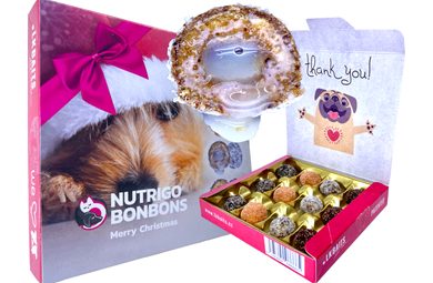 LK Baits Pet Vianočná bonboniéra Nutrigo Bonbons Merry Christmas pre väčšie psy