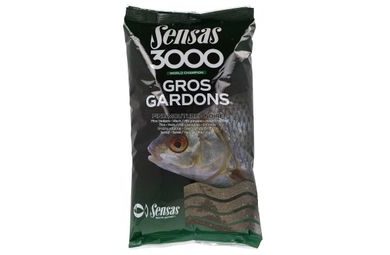 Sensas Krmení 3000 Gros Gardons Noire Fine Mouture (velká plotice černá jemná) 1kg