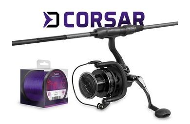 Delphin Kaprařský set CorsaBLACK Nero 3,6m 3lb 2díl + naviják CORZAR 8T + 0,30mm