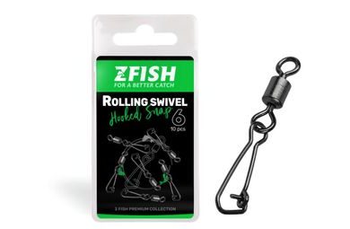 Zfish Obratlík s karabinkou Rolling Swivel & Hooked Snap 10ks