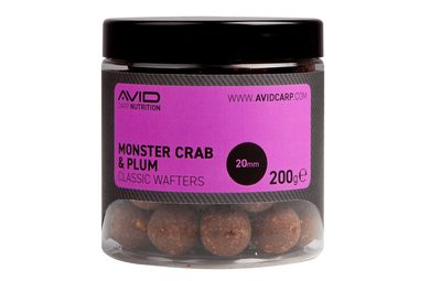 Avid Boilies Classic Wafters Monster Crab & Plum 20mm 200g