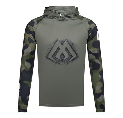 Mikado Mikina s kapucňou a nákrčníkom s UPF filtrom Green Camo
