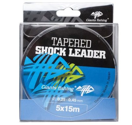 Giants Fishing Zužovaný šokový vlasec Tapered Shock Leader 5 x 15m