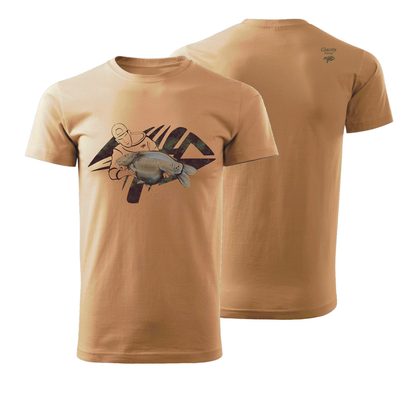 Giants fishing Tričko pánske béžové Rybár s kaprom