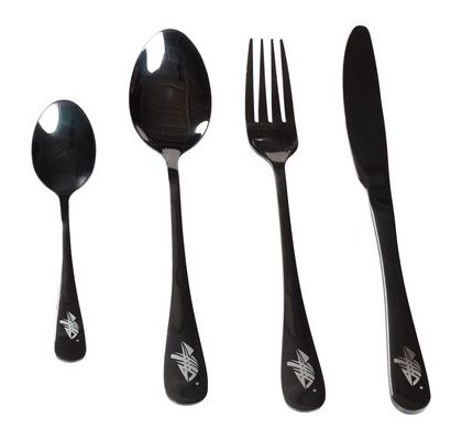 Giants Fishing Sada príborov čierna nerez Cutlery SS 410 ( 4ks - set )