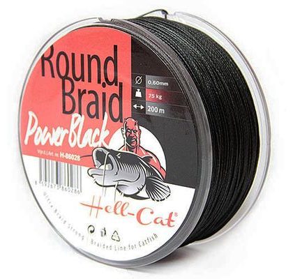 Hell-Cat Splietaná šnúra Round Braid Power Black 200m