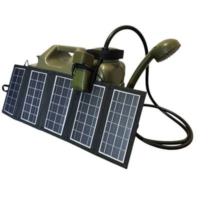 Holdcarp Set Sprcha, kanister a solárny panel Rechargeable Camping Shower 11L + Solar 10W