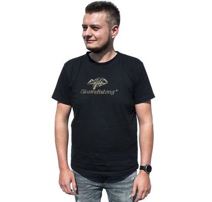Giants Fishing Tričko pánské černé Camo Logo