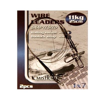 Mistrall Oceľové lanko Power 1x7 25cm, 2ks