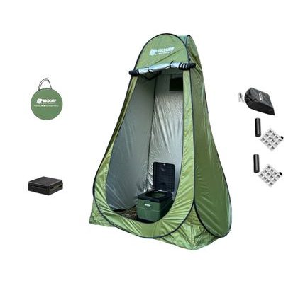 Holdcarp Set Skladací prenosný záchod Portable Toi + Stan pre toaletu a sprchu + Súprava odpadových vriec