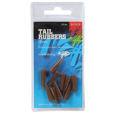 Giants Fishing Prevliekací gumička na záves Tail Rubbers Hnedá 20mm 10ks