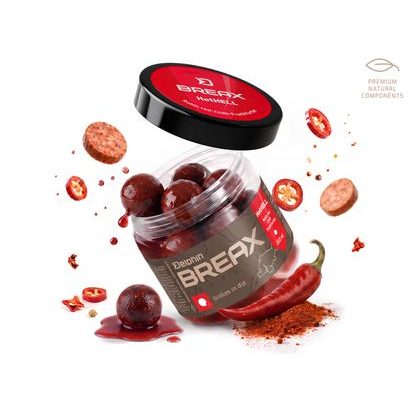 Delphin Boilies v dipe BreaX/HotHELL Robin red-Chilli-Fr.Klobása 200ml