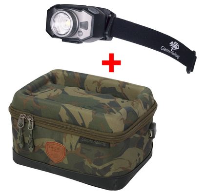 Giants fishing Akční set - Pouzdro na elektroniku Medium + Čelovka Headlamp LED Deluxe 300