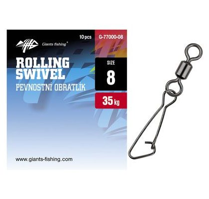 Giants Fishing Pev. obratlík s karabínkou Rolling Swivel with Hooked Snap 10ks