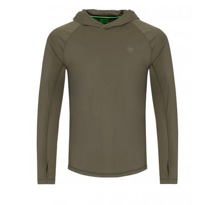Korda UV tričko UPF Hooded Top Dark Khaki