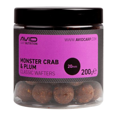 Avid Boilies Classic Wafters Monster Crab & Plum 20mm 200g