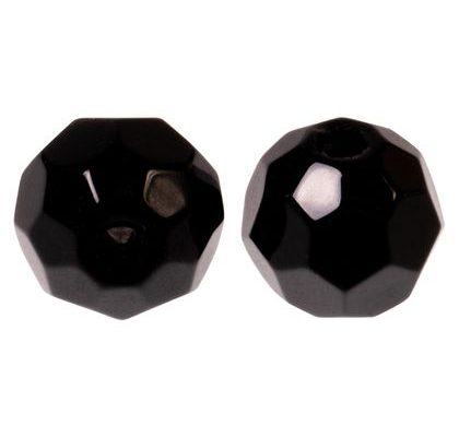 Zeck Skleněné korálky Faceted Glass Beads Black