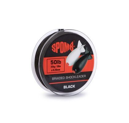 Spomb Šoková šňůra Braided Shockleader Black 0,26mm 22kg/50lb 50m