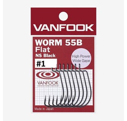 Vanfook Offsetové háčiky Worm 55B Flat 8ks