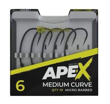 RidgeMonkey Háčky Ape-X Medium Curve Barbed 10ks