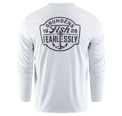 Grundéns UV Tričko Fish Fearlessly LS Tech Tee Grey Mist
