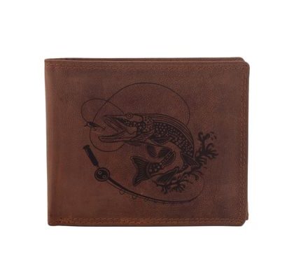 Mercucio Pánska peňaženka Šťuka s udicou svetlohnedá