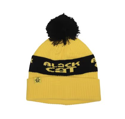 Black Cat Čepice Yellow Bobble Hat