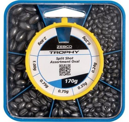 Zebco Sada bročků Trophy Oval Split Shot Assortment 170g