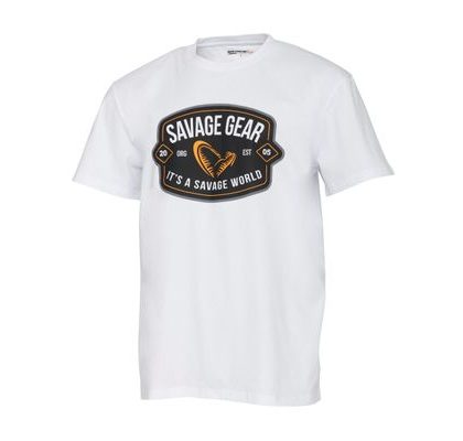 Savage Gear Tričko Badge Logo Tee Biele
