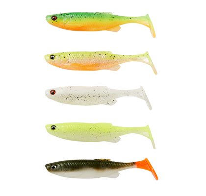 Savage Gear Gumová nástraha Fat Minnow T-Tail Darkwater Mix 5ks