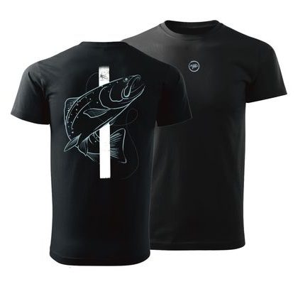 Giants fishing Tričko pánské černé Pstruh