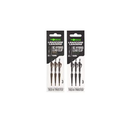 Korda Montáž Kable Leadcore Leader Hybrid Lead Clip QC Obratlík 50cm