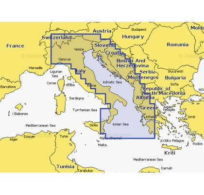 Navionics+ Mapy Talianska, Jadranské more