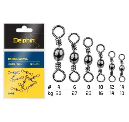 Delphin Obratlík Barrel Swivel A-02 10ks