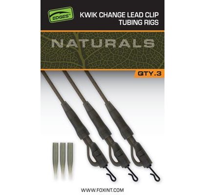 Fox Montáž Edges Naturals Kwik Change Lead Clip Tubing Rigs 3ks
