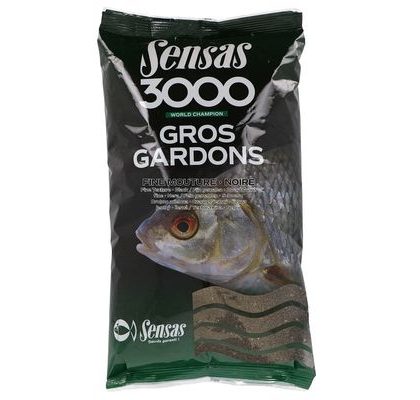 Sensas Krmení 3000 Gros Gardons Noire Fine Mouture (velká plotice černá jemná) 1kg