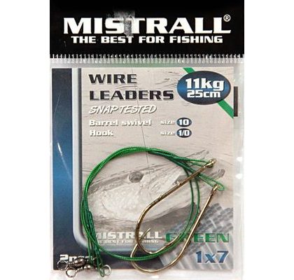 Mistrall Oceľové lanko Náväzec s jednoháčikom 2ks