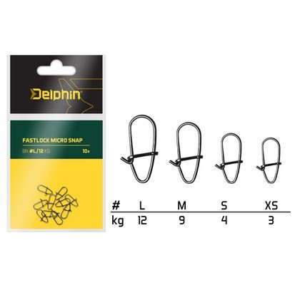 Delphin Karabínka Fastlock micro snap 10ks