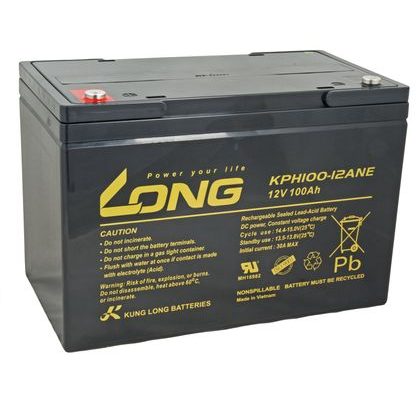 Long Olovený akumulátor DeepCycle 12V 100Ah M6 pre elektromotory