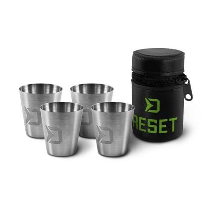 Delphin Set nerezových pohárikov/ panákov Reset 4v1