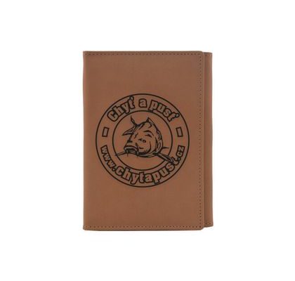 Chyť a pusť Kožené puzdro na rybárske doklady natural