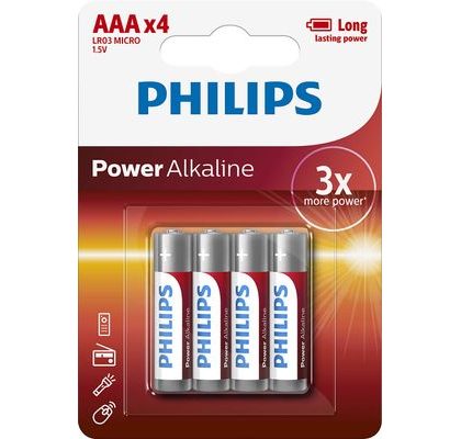 Philips Baterie Powerlife mikrotužka LR03 AAA 4ks
