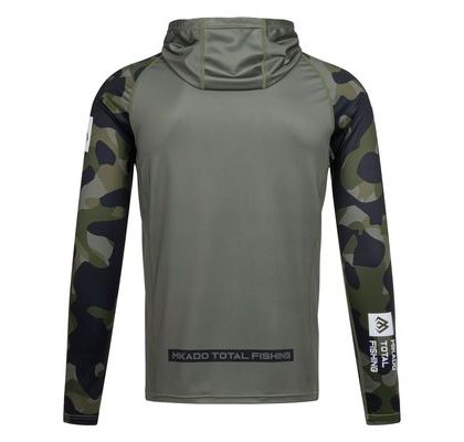 Mikado Mikina s kapucňou a nákrčníkom s UPF filtrom Green Camo