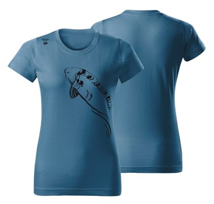 Giants fishing Tričko dámské modré Plavající kapr