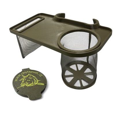 Chyť a pusť Stolček ku kreslu + viečko na nápoje