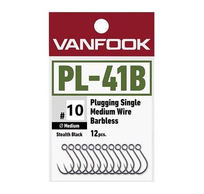 Vanfook Háčiky na Woblery PL-41B Plugging Single Medium Heavy Wire Barbless 12 ks