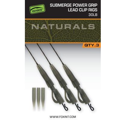 Fox Montáž Edges Naturals Submerge Power Grip Lead Clips 3ks
